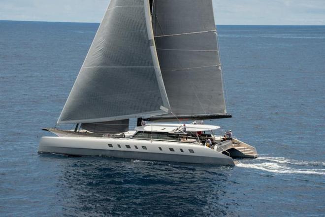 Allegra, the Multihull Line Honours winning Nigel Irens APC 78 catamaran, built for speed and comfort – Antigua Bermuda Race ©  Ted Martin / Antigua Bermuda Race